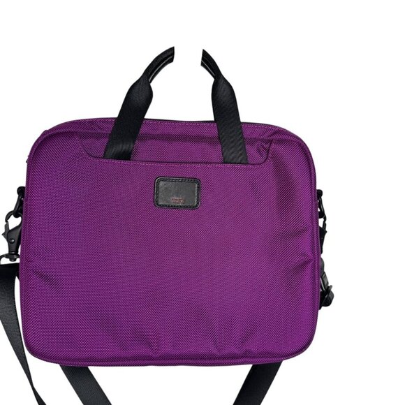 TUMI alpha Bravo crossbody bag case for tablets small laptops purple black - Picture 9 of 9